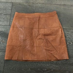 Club Monaco brown leather skirt, size 2
